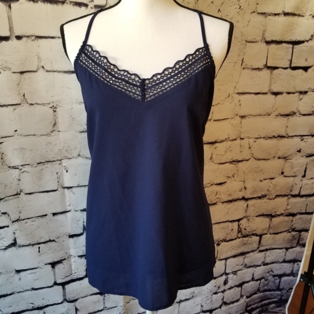 Old Navy  - Navy Blue Die-Cut Tank - EUC - Size L